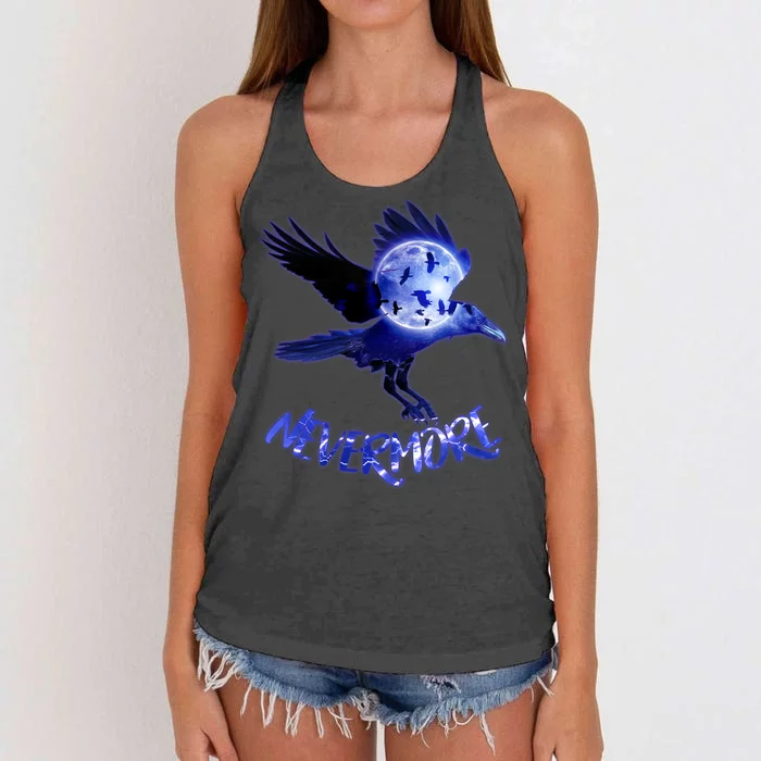 Nevermore Raven Halloween Women's Knotted Racerback Tank