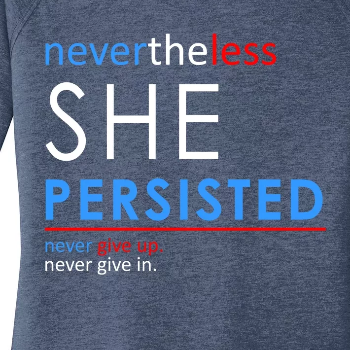 Nevertheless, She Persisted. Never Give Up. Never Give In. Feminist Women's Perfect Tri Tunic Long Sleeve Shirt