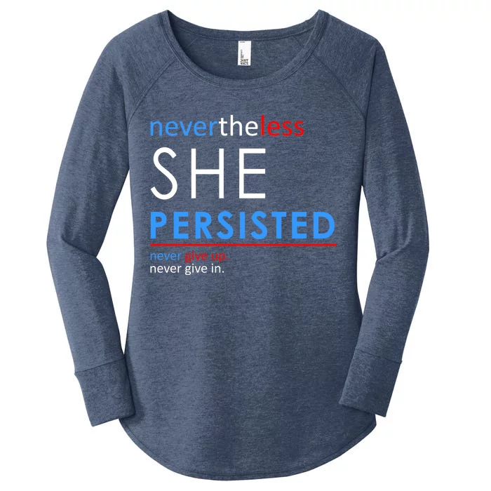 Nevertheless, She Persisted. Never Give Up. Never Give In. Feminist Women's Perfect Tri Tunic Long Sleeve Shirt