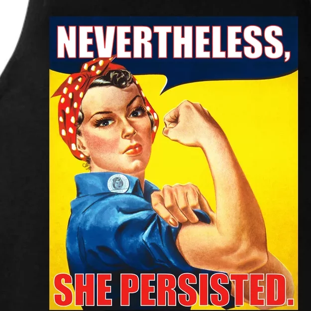 Nevertheless, She Persisted. Rosie Riverter Women's Rights Poster Ladies Tri-Blend Wicking Tank