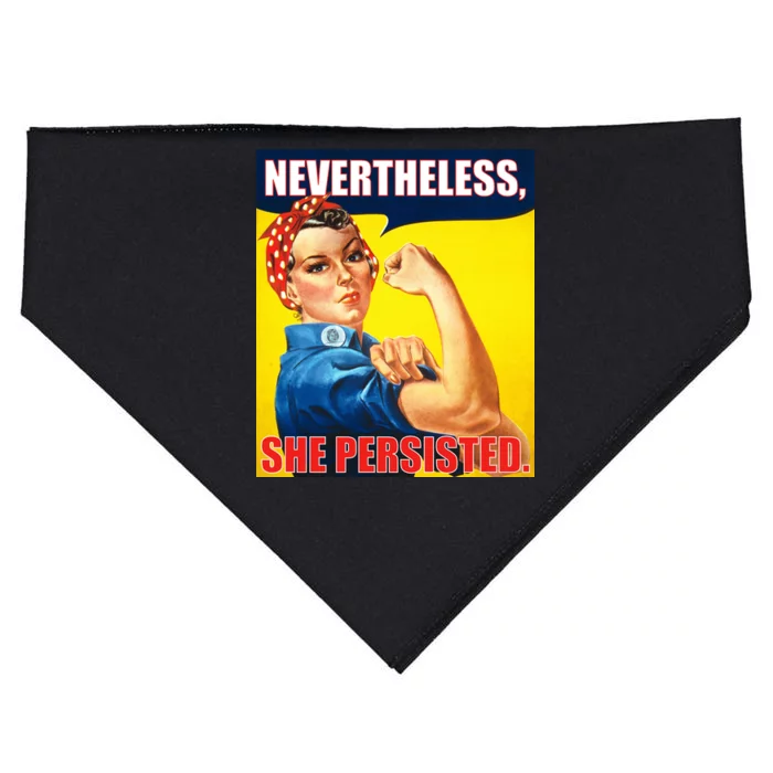 Nevertheless, She Persisted. Rosie Riverter Women's Rights Poster USA-Made Doggie Bandana