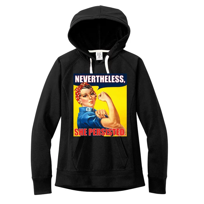 Nevertheless, She Persisted. Rosie Riverter Women's Rights Poster Women's Fleece Hoodie