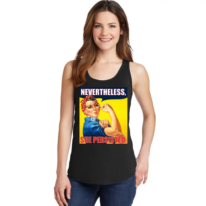 Nevertheless, She Persisted. Rosie Riverter Women's Rights Poster Ladies Essential Tank