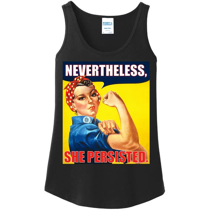 Nevertheless, She Persisted. Rosie Riverter Women's Rights Poster Ladies Essential Tank