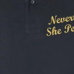 Nevertheless, She Persisted. Script Gold Glitter Print Softstyle Adult Sport Polo