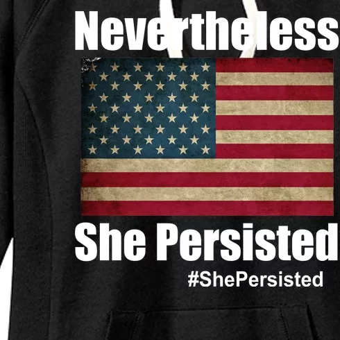 Nevertheless She Persisted American Flag Women's Fleece Hoodie