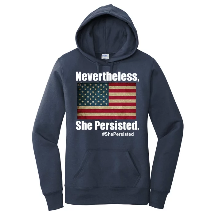 Nevertheless She Persisted American Flag Women's Pullover Hoodie