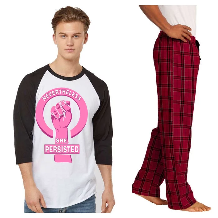 Nevertheless She Persisted Fist Tribute Raglan Sleeve Pajama Set