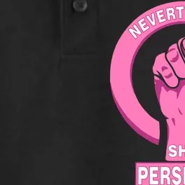 Nevertheless She Persisted Fist Tribute Dry Zone Grid Performance Polo