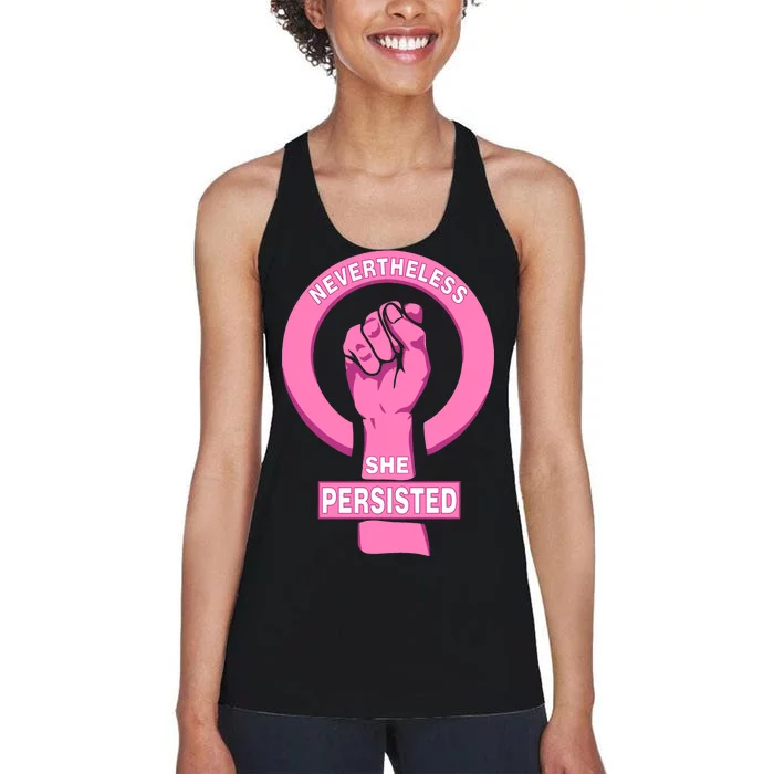 Nevertheless She Persisted Fist Tribute Women's Racerback Tank