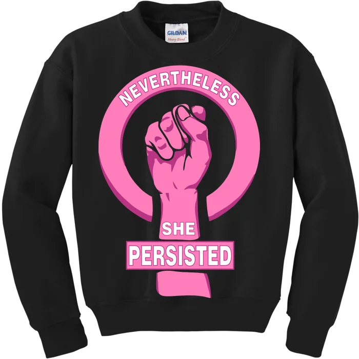 Nevertheless She Persisted Fist Tribute Kids Sweatshirt