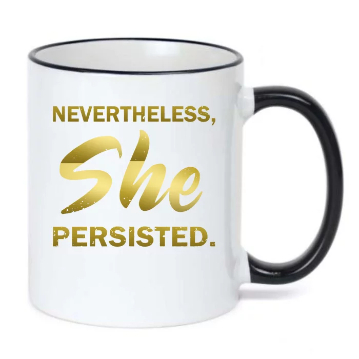 Nevertheless She Persisted Gold Signature Black Color Changing Mug