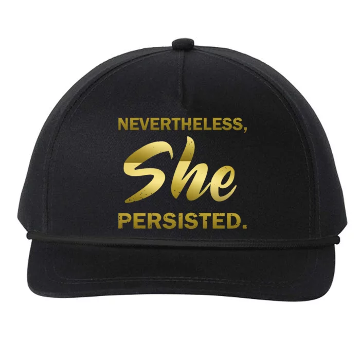 Nevertheless She Persisted Gold Signature Snapback Five-Panel Rope Hat