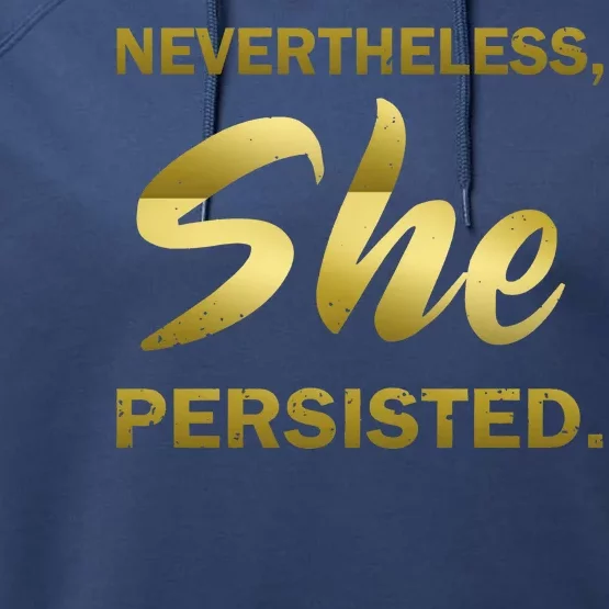 Nevertheless She Persisted Gold Signature Performance Fleece Hoodie