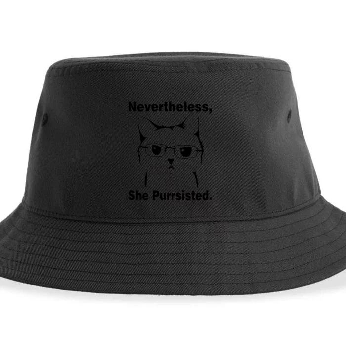 Nevertheless She Purrsisted Cat Persisted Sustainable Bucket Hat