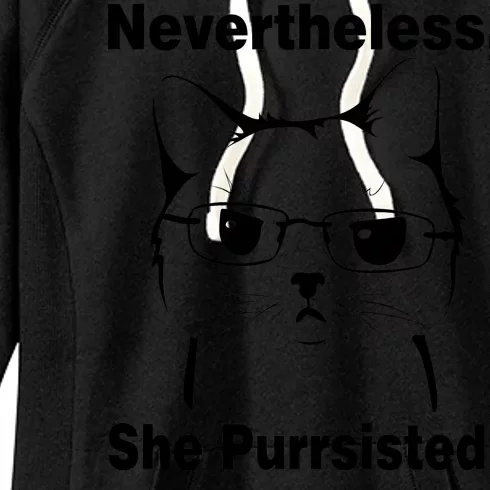 Nevertheless She Purrsisted Cat Persisted Women's Fleece Hoodie