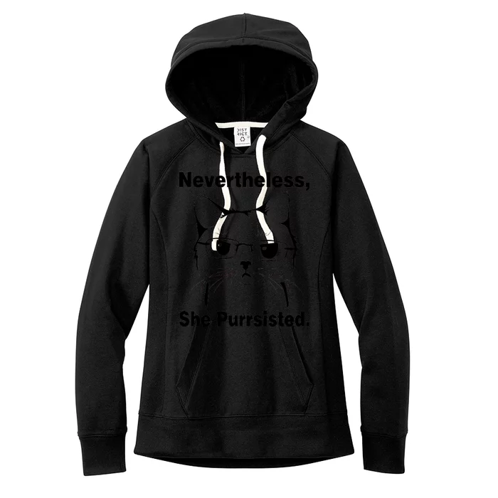 Nevertheless She Purrsisted Cat Persisted Women's Fleece Hoodie