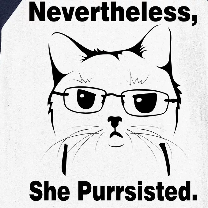 Nevertheless She Purrsisted Cat Persisted Baseball Sleeve Shirt