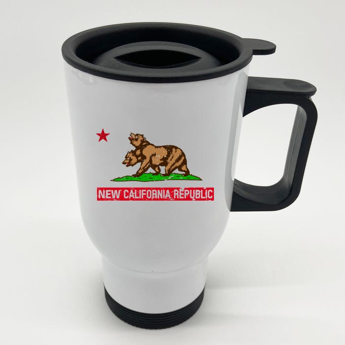 New California Republic Vintage Front & Back Stainless Steel Travel Mug