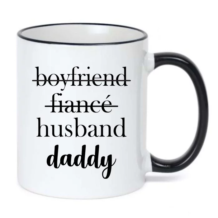 New Dad Boyfriend, Husband Fiance Black Color Changing Mug