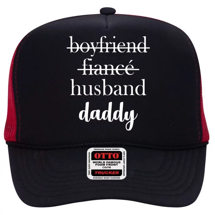 New Dad Boyfriend, Husband Fiance High Crown Mesh Trucker Hat