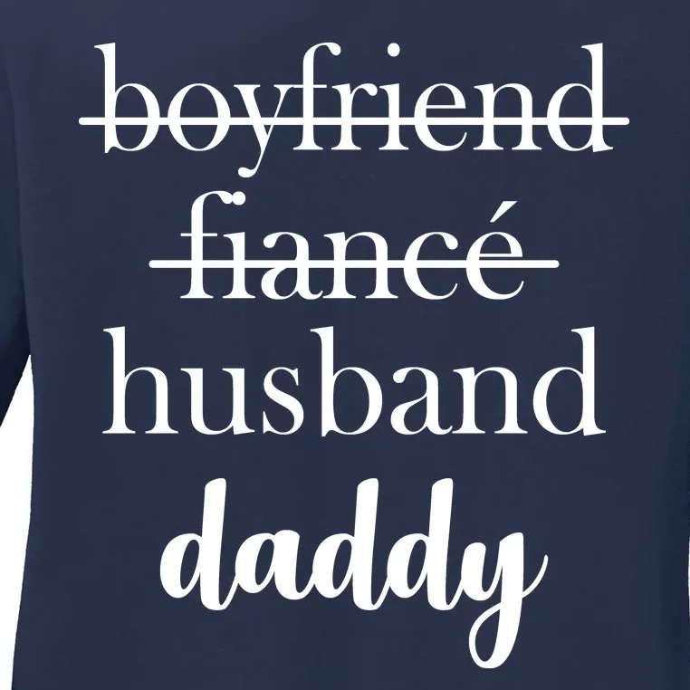 New Dad Boyfriend, Husband Fiance Ladies Long Sleeve Shirt