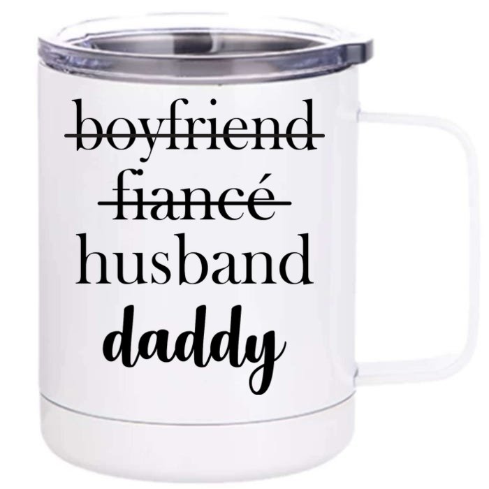 New Dad Boyfriend, Husband Fiance Front & Back 12oz Stainless Steel Tumbler Cup