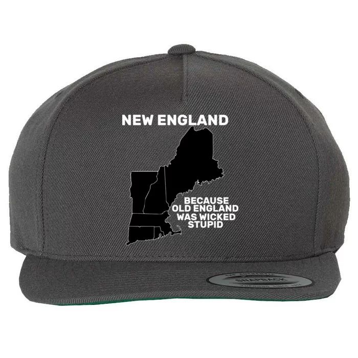 New England Because Old England Was Wicked Stupid Wool Snapback Cap