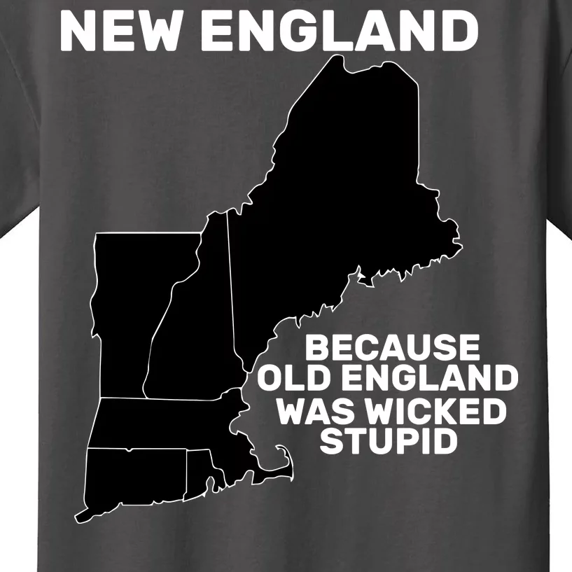 New England Because Old England Was Wicked Stupid Kids T-Shirt