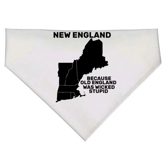 New England Because Old England Was Wicked Stupid USA-Made Doggie Bandana