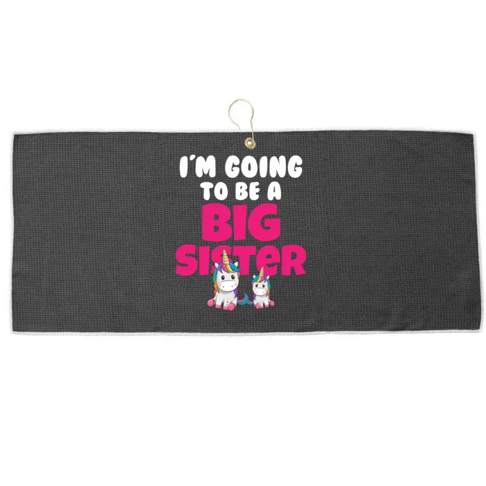 New I'm Going To Be A Big Sister Cute Unicorn Large Microfiber Waffle Golf Towel