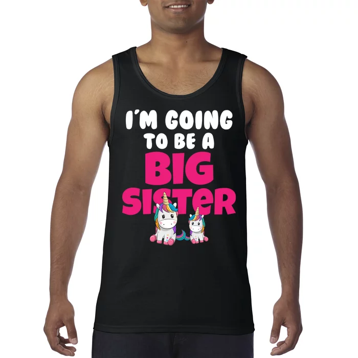 New I'm Going To Be A Big Sister Cute Unicorn Tank Top