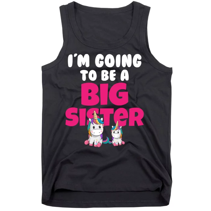 New I'm Going To Be A Big Sister Cute Unicorn Tank Top