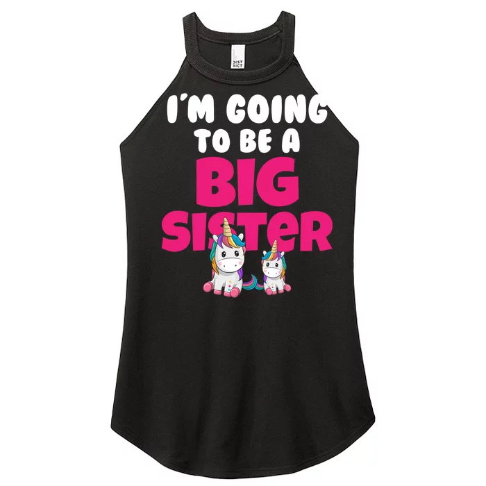 New I'm Going To Be A Big Sister Cute Unicorn Women’s Perfect Tri Rocker Tank