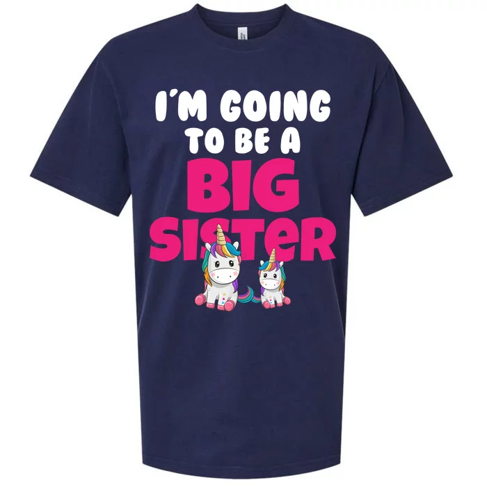 New I'm Going To Be A Big Sister Cute Unicorn Sueded Cloud Jersey T-Shirt