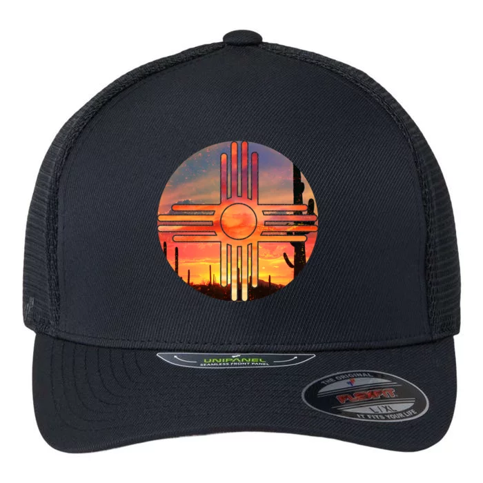 New Mexico Desert Sunset Flexfit Unipanel Trucker Cap