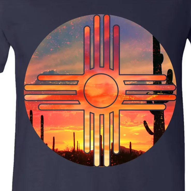 New Mexico Desert Sunset V-Neck T-Shirt