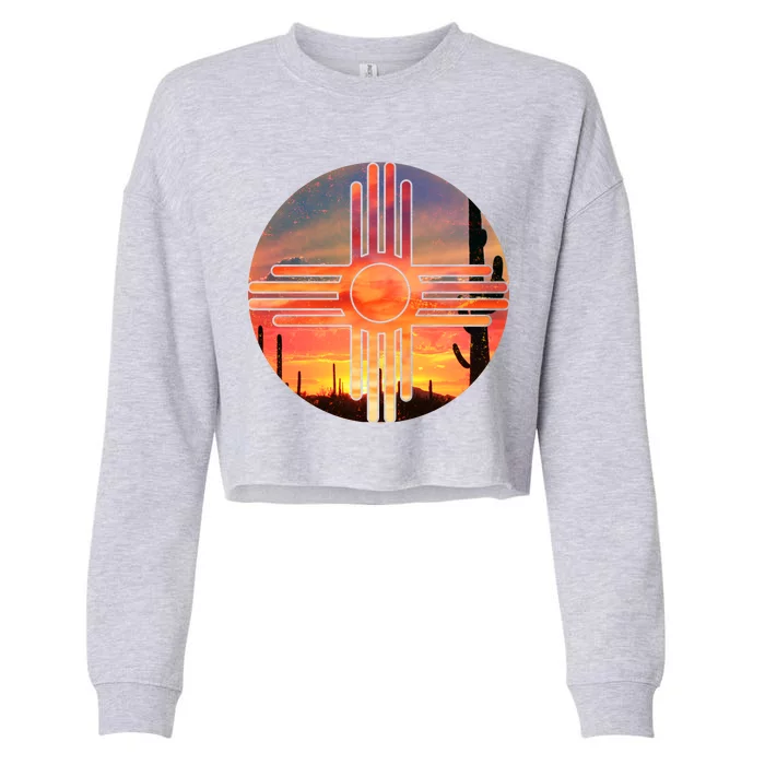 New Mexico Desert Sunset Cropped Pullover Crew