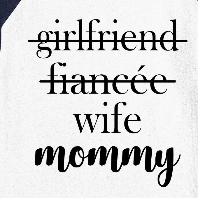 New Mommy Girlfriend Wife Fiancee Baseball Sleeve Shirt