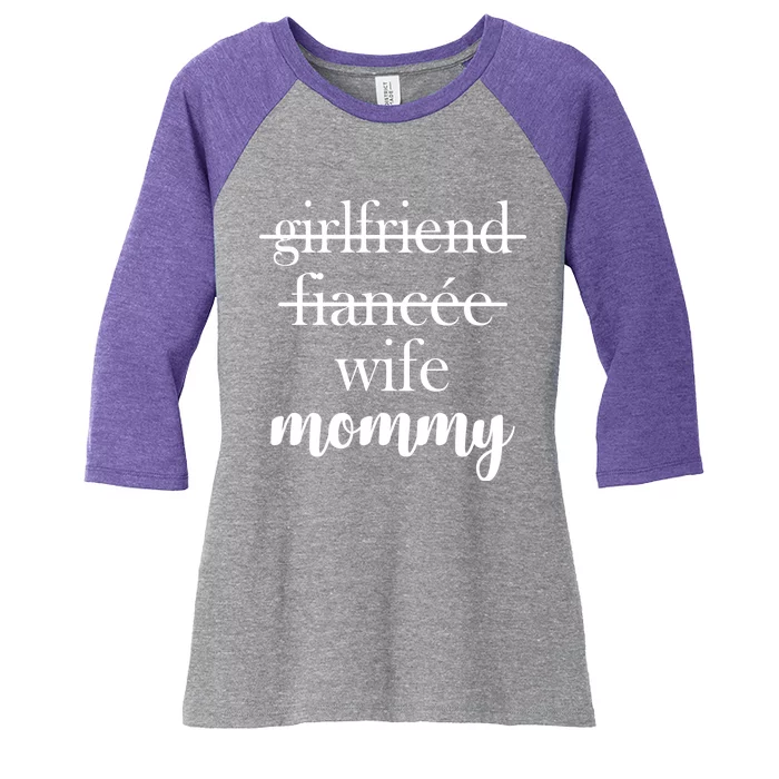 New Mommy Girlfriend Wife Fiancee Women's Tri-Blend 3/4-Sleeve Raglan Shirt