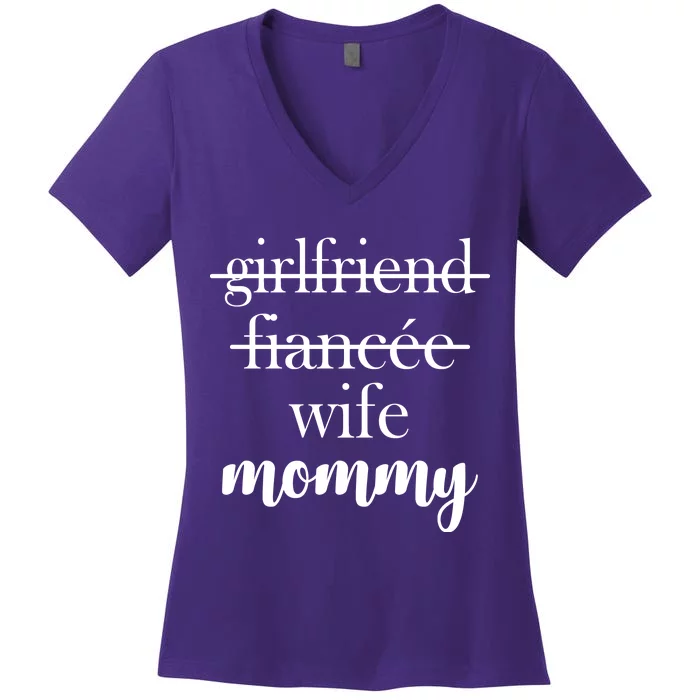 New Mommy Girlfriend Wife Fiancee Women's V-Neck T-Shirt