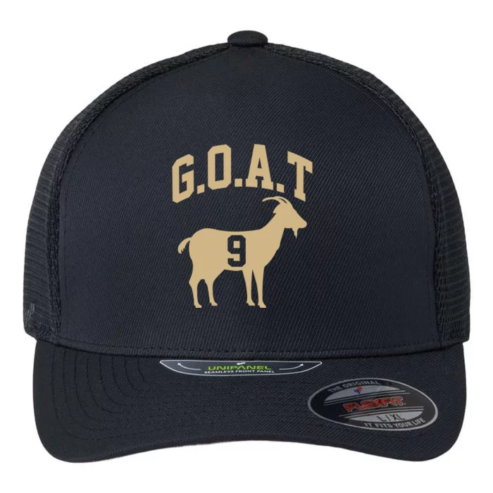 New Orleans Football No 9 GOAT Flexfit Unipanel Trucker Cap