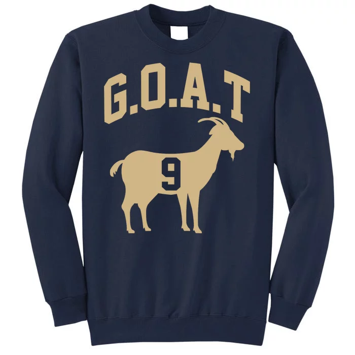 New Orleans Football No 9 GOAT Tall Sweatshirt