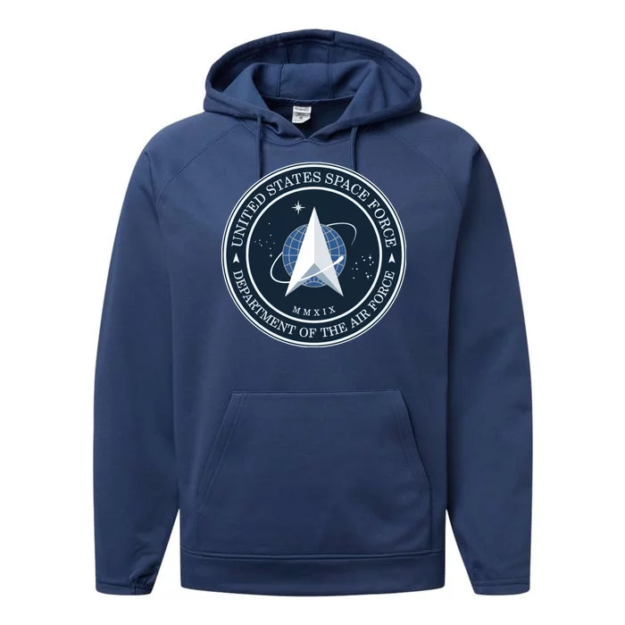 New United States Space Force Logo 2020 Performance Fleece Hoodie