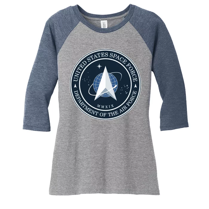 New United States Space Force Logo 2020 Women's Tri-Blend 3/4-Sleeve Raglan Shirt