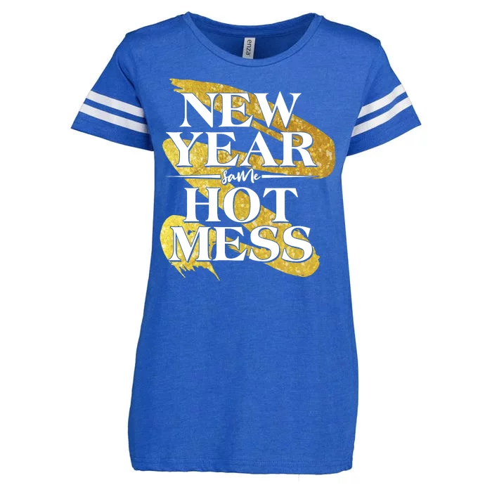 New Year Same Hot Mess Enza Ladies Jersey Football T-Shirt