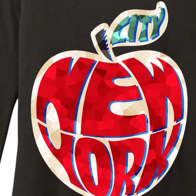 New York City Big Apple Womens CVC Long Sleeve Shirt