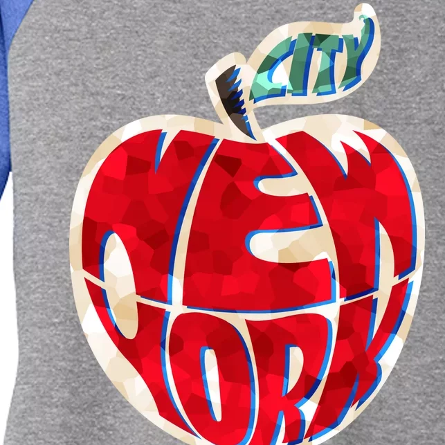 New York City Big Apple Women's Tri-Blend 3/4-Sleeve Raglan Shirt