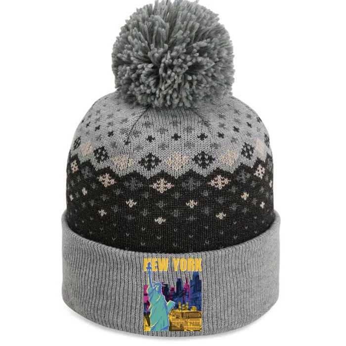 New York City Liberty Statue The Baniff Cuffed Pom Beanie