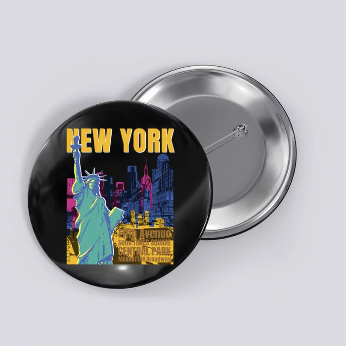 New York City Liberty Statue Button